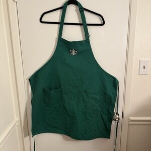 Starbucks Apron Green 2 Pockets Embroidered Mermaid Logo
